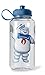 Ghostbusters Official Stay Puft Water Bottle - 32-Ounce Clear Container with Blue Lid and Ice Cube Molds - Features Giant Marshmallow Man and Film Logo - Licensed Franchise Merchandise