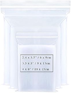 Grip Seal Bags 300pcs Small Plastic Bags Sealable 3 Sizes Zip Lock Bags Resealable Bags for Food Craft Storage