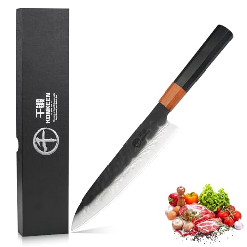 KDNKEEN 8 Inch Black Forged VG10 Knife