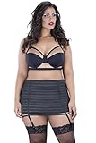 Oh la la Cheri Women's Plus-Size Queen Size Bandage Garter Skirt with G-String