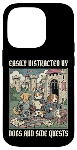 Carcasa para iPhone 14 Pro Easily Distracted by Dogs and Side Quests