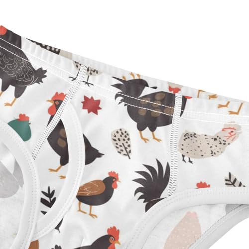 KLL Chicken Black and White Little Boys Pure Cotton Briefs Breathable Undies4