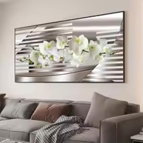 Pintura al óleo abstracta de flores doradas para dar luz a paredes oscuras