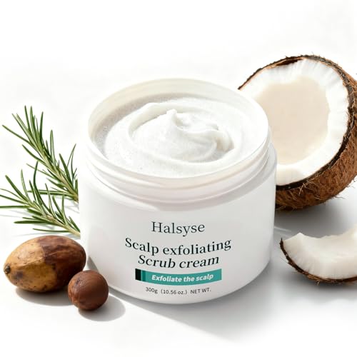 Sea Salt Scalp Scrub Exfoliating Anti-Dandruff, 3 Natural Oils and 6 Trace Herbal Extracts for Anti-Frizz and Hair Strengthening, Soothe Dry Scalp and Make Hair Shiny