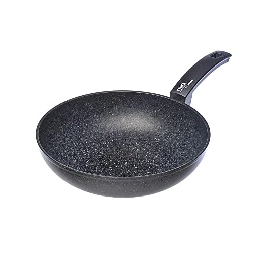 Moneta Etnea Wok, 28 cm, Alluminio, Nero