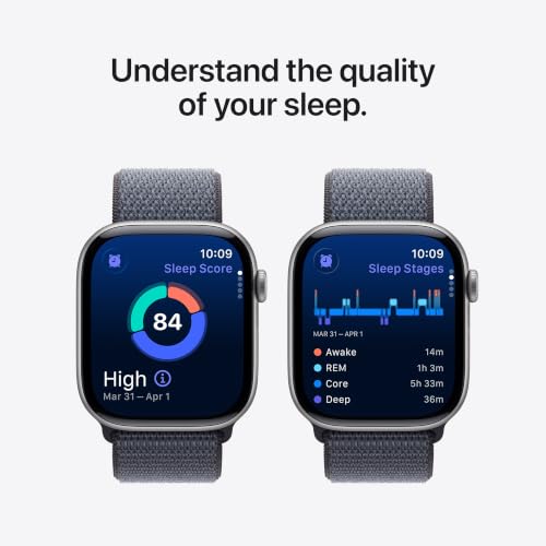 Image of Apple Watch Series 11 [GPS + Cellular 46mm] Smartwatch with Gold Titanium Case with Light Blush Sport Band - M /L. Sleep Score, Fitness Tracker, Health Monitoring, Always-On Display, Water Resistant