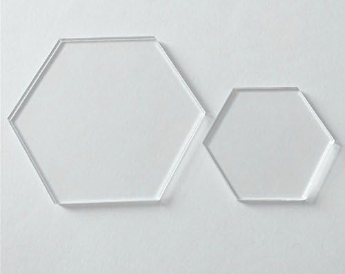 RUIXUANRUIXUAN Clear Acrylic Laser Cut Hexagon Sheet, Hexagon Place Cards for Table Numbers, Guest Name, Food Signs and Special Event Decoration and DIY Accessory (2.0")