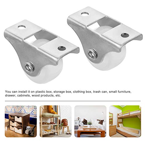 DOITOOL Rodízios de gaveta não giratórios com placa superior de metal, rodas de polia para móveis re
