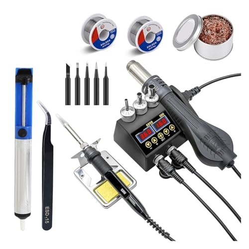 2 in 1 8898 ͂񂾕tXe[V 750W LCDfBXvC[NnڃXe[V gѓdb BGA SMD PCB ICCp ͂񂾕tc[ (8898 SET4)