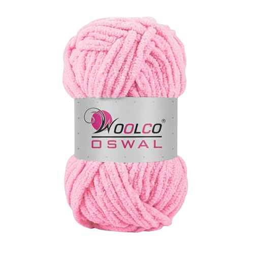 Image of Yankie Chenille Supersoft Velvet Yarn, Plushie & Blankie Yarn for Crochet, Knitting, Amigurumi & DIY Crafts (Baby Pink, Pack of 1)