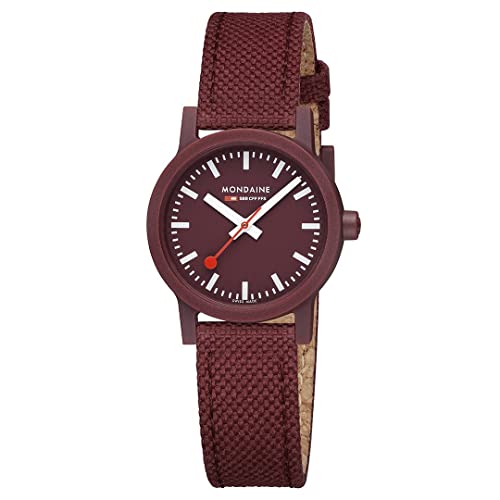 Montre moderne Mondaine Essence en cerise foncée 32 mm de haute qualité