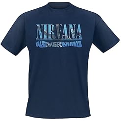 Nirvana Nevermind Homme T-Shirt Manches Courtes Marine Regular/Coupe Standard - Les Beatles, Paul McCartney, John Lennon, RIngo Starr, George Harrison