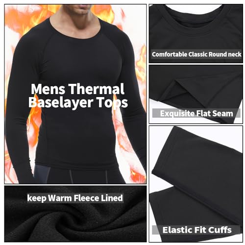 Mens Thermal Long Sleeve Shirts Compression Underwear Tops Keep Warm Base Layer Running Tops Gym Training Thermal T-Shirt3