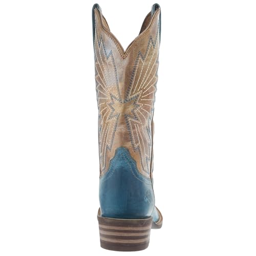 Ariat Women's Decatur Western Boot, Indigo Dreams/Pearlized Tan, 73