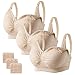 Produktbild HBselect 3 Pcs Schwangerschafts Still BH Nahtloser Still-BH mit zusätzlichen BH-Verlängerungen Stillen und Schlaf Ohne Bügel für Damen (S, Beige * 3)