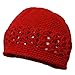 BIBITIME Crochet Beanie Hat Women Lady Summer Vocation Skull Cap Handmade Beret (One Size for Adult, Red)