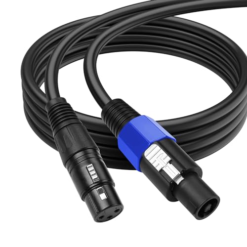 SinLoon Speakon auf XLR-Kabel, 18 AWG, 3-polige Buchse, Audio-Verlängerungskabel mit Drehverschluss für Verstärker Pro DJ PA Bühne (1,8 m)