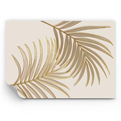 ARTTOR Papel pintado de papel no tejido Standard - Dorado Hojas Palmeras - 100x70 cm - Fotomurales XXL Moderna Decorativos Murales Papel tapiz fotográfico Dormitorio Para la sala - WF1AA100x70-4738