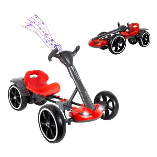 MAOO Electric Go Kart for Kids, Foldable Ride On Toy Car for Toddlers Ages 2-4, Zero Assembly Battery Powered Go Kart with EVA Foam Tires, Adjustable Seat, Steering Wheel, 390 Motor, 3.73 MPH(Red) by MAOO - Used condition - US$61.91