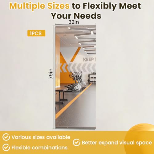 Image of LOAAO Gym Mirror, 79 inchx32 inch, 1 PCS