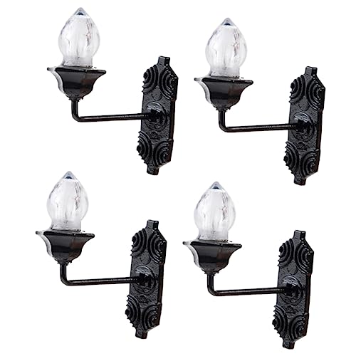 HOLIDYOYO 4Pcs Mini Luminous Wall Lamps for Sand Table Warm Light for Mini House Landscape Decoration Compact for