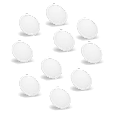 New India Lighting Surface Mounted LED Light for Ceiling, 8-Watt Panel Light with IP50 Dust Proof, Energy Saving Cool White Light for Indoor Fancy Round Lights Need No False Ceiling (Pack of 10)