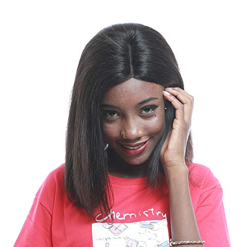 Bigsophy Brazilian Lace Front Wigs Bob 13x6 Virgin Remy Wigs 10Inch Human Hair Wigs For Women Pre Plucked Natural/Black Color 10A Grade (150% Density 10 Inch)