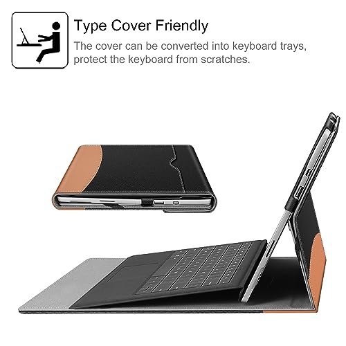 Image of Fintie Case for 12.3 Inch Microsoft Surface Pro 7, Surface Pro 6, Surface Pro 5, Surface Pro 4, Pro 3 - Portfolio Business Cover with Pocket, Compatible with Type Cover Keyboard (Black)