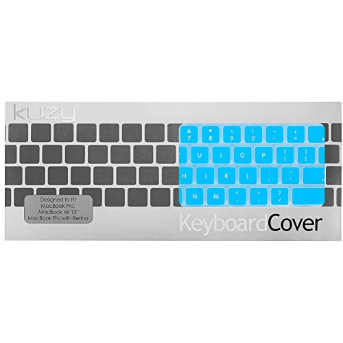 Kuzy 628586884090 13-inch Silicone Keyboard Cover Skin for MacBook Pro, iMac and MacBook Air (Aqua)