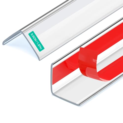 Image of Wall Corner Protector, Walls Edge Protector, Self-Adhesive Wall Corner Guards, PVC Double Side Edge Protector, Furniture Stairs Guard (Clear, 2pcs x 47.2''L x 1.97''W)