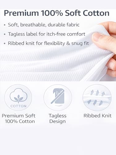 Image of BODYCARE Boy's 100% Cotton Vest Regular Fit | Pack of 3 | Skin Friendly | Lightweight | Sleeveless | White Colour