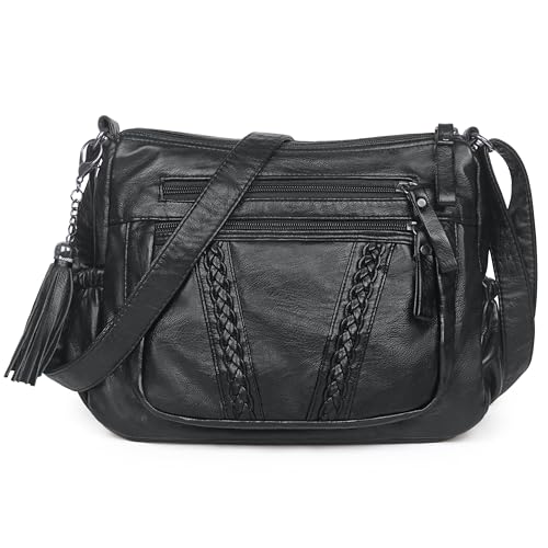 Image of VOLGANIK ROCK Crossbody Bag for Women with Tassel Ladies Soft PU leather Purses and Handbag Pocketbooks