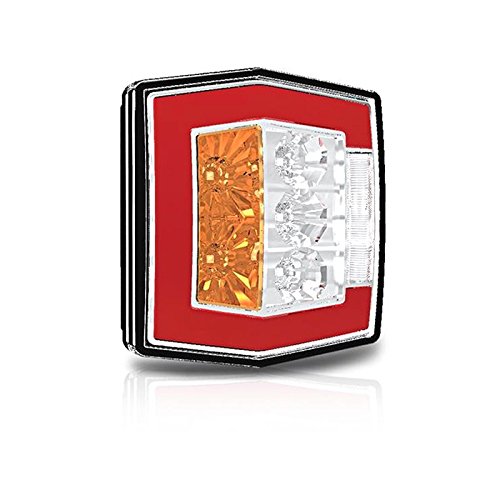 Piloto Trasero Led 4 funciones 12/24V con luz de Posición Neon y Luz de Matricula con 1 metros de cable Homologado S1 R1 L E9 2a