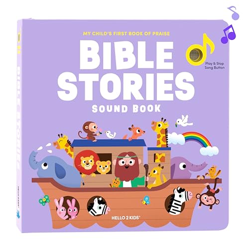 Image of Bible Stories Christian Sound Books for Kids - 6 Bible Songs for Toddlers – Christian Easter Gifts for Kids, Baby Books & Toys for Kids - Easter Basket Essentials, Baptism, Christening Baby Gifts