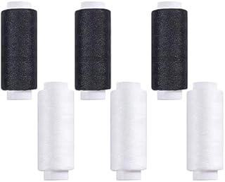 Sewing Thread, AUERVO Black and White 6 Pack 250 Yards Polyester Sewing Machine Threads for Hand, Machine Sewing, Multipurpose Premium Quality Thread