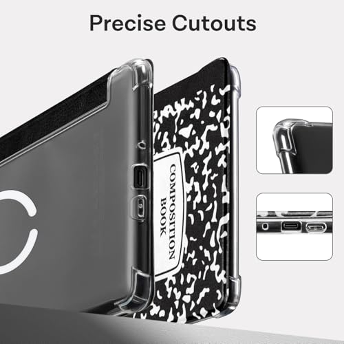 Image of CoBak Magnetic Case for 7 inch Kindle Paperwhite 12th Gen 2024 and Kindle Colorsoft - Compatible with iPhone MagSafe, for Samsung /Belkin /Anker Wireless Charging Pads, Clear Back Cover, Auto Sleep Wake