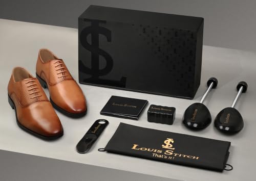 Image of LOUIS STITCH Men's Italian Crust Leather Derby Shoes| Formal Lace-Up Shoes for Men | Perfect for Business, Formal & Parties | LSVX-EUPLDY