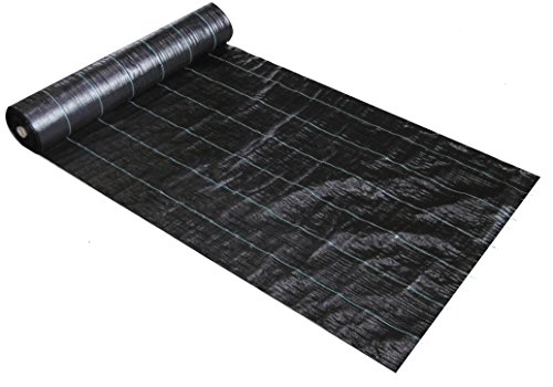 EXCOLO 100 m x 1,5 m Breit = 150 mu00b2 Bändchengewebe unkrautvlies Unkraut Schutz Gewebe Bodengewebe Unterbodengewebe Geotextil Bändchenfolie Unkrautgewebe Unkrautschutzfolie 100g/mu00b2