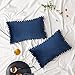 Woaboy 2 Piezas Funda de Cojines de Terciopelo con Bolas Suave Funda de Almohada Moderma Cojines Decorativos Decoración Elegante para Sofá Silla Cama Sala Habitación Oficina 30x50cm Azul