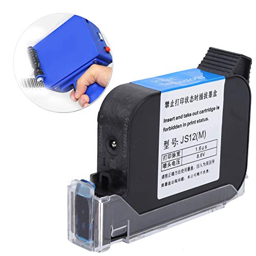 Js12 (M) 42Ml Portable Quick‑Drying Double Nozzle Black Ink Cartridge Printing Machine Printing Height 0.5 Inch Handheld Inkjet Printer Black #TOP6