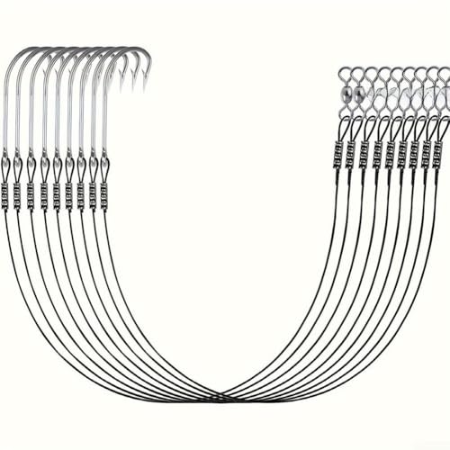 8 ganchos J de acero inoxidable para pesca miniatura 1