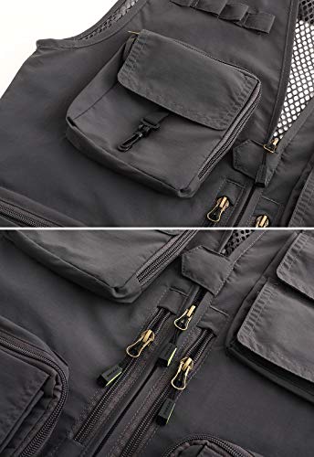 Image of Hbufnha Outdoor Fishing Hunting Vest Multi Pockets Work Cargo Jacket