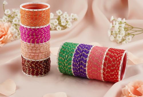 Image of NMII Glass with Plain and Simple Design Glossy Finished Fancy Bangle Set For Women and Girls | Glass Bangles | Stylish Women's Bangles
