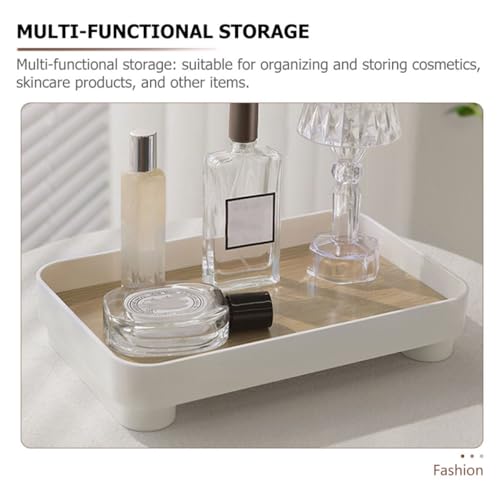 Bandeja multifuncional de madera Tofficu organizador joyas baño 6