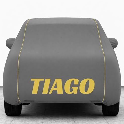 Image of Kings of Cover New Grey 100% Waterproof Tiago Car Cover | Polyester Car Body Cover for Rain & Sun | UV Protection, Dustproof, Scratch Resistant, Windproof, Heat Resistant, Custom Fit