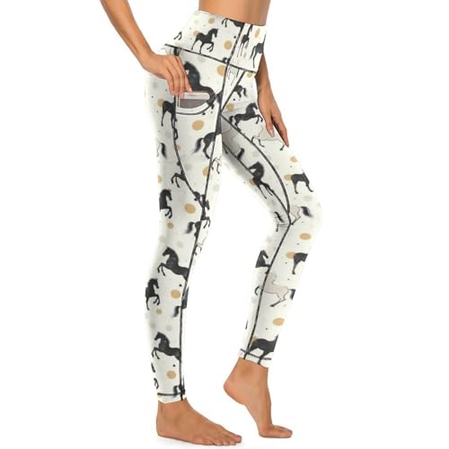 Legging d'entraînement vintage anti-transparence avec poches pour le sport