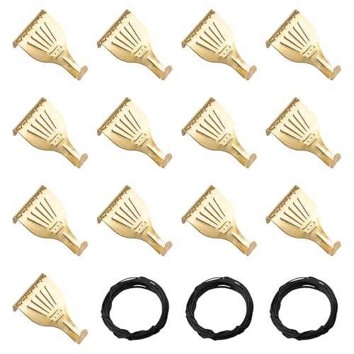 Image of Picture Hanging Kit, 13 Brass Plated Hooks with 3 Rolls 3M Hanging Wires Picture Display Hanging System Accessories for Wall Picture, Exhibition(Black+Gold)