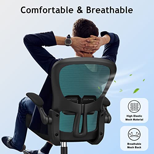 Yonisee Desk Chair - Ergonomic Office Chair Swivel Computer Chair With Flip-Up Armrest, Adjustable Lumbar Support, Height Tilting Adjustment, Home Office Desk Chairs Mesh Task Rocking Executive Chair #TOP4