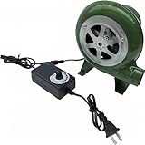 Furnace Blower Fan,12v Adjustable Forge Blower for Blacksmith, Portable BBQ Fan with Speed Adapter, for Stove, Outdoor Cooking (80w)