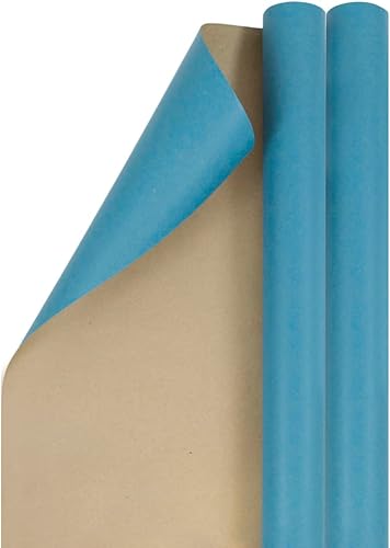 Miniatura 10 de JAM Paper Papel de regalo  Papel de regalo Kraft  50 pies cuadrados en total  Papel kraft negro  2 rollos por paquete